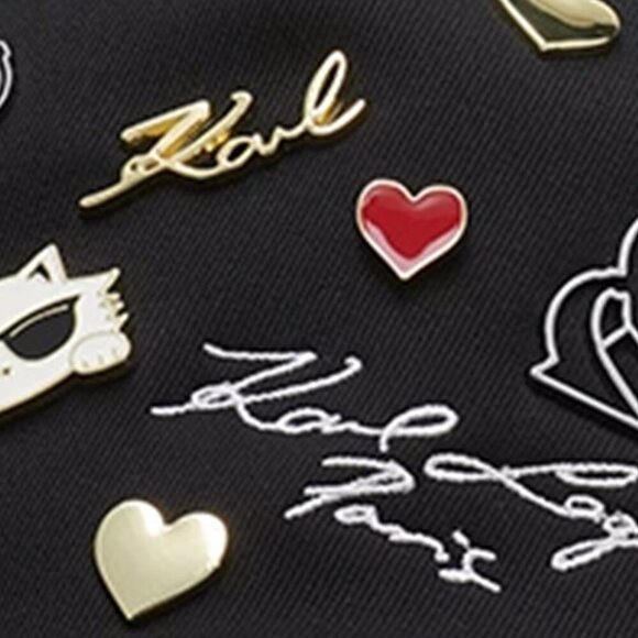 NWT Karl Lagerfeld Paris Women/Men Cate Pins Baseball Cap in Black - Picture 14 of 16